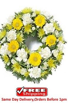 Yellow and White Wreath Yellow and White Wreath